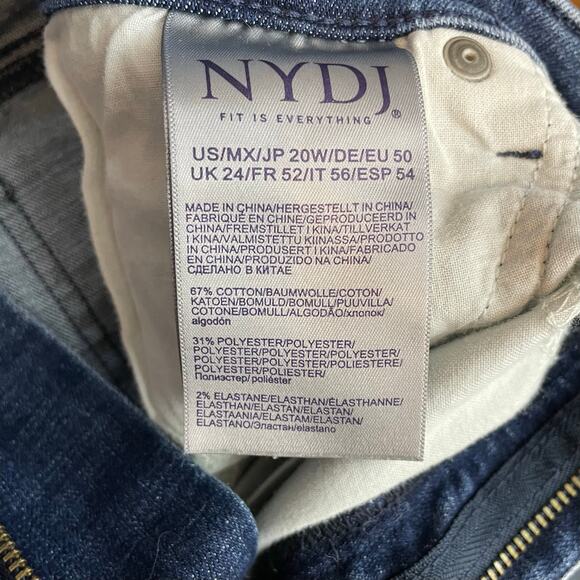NYDJ Fiona Slim Ankle Crop Flare Tummy Tuck Shadow Stripe Jeans Womens 20W 20 W - Picture 15 of 16